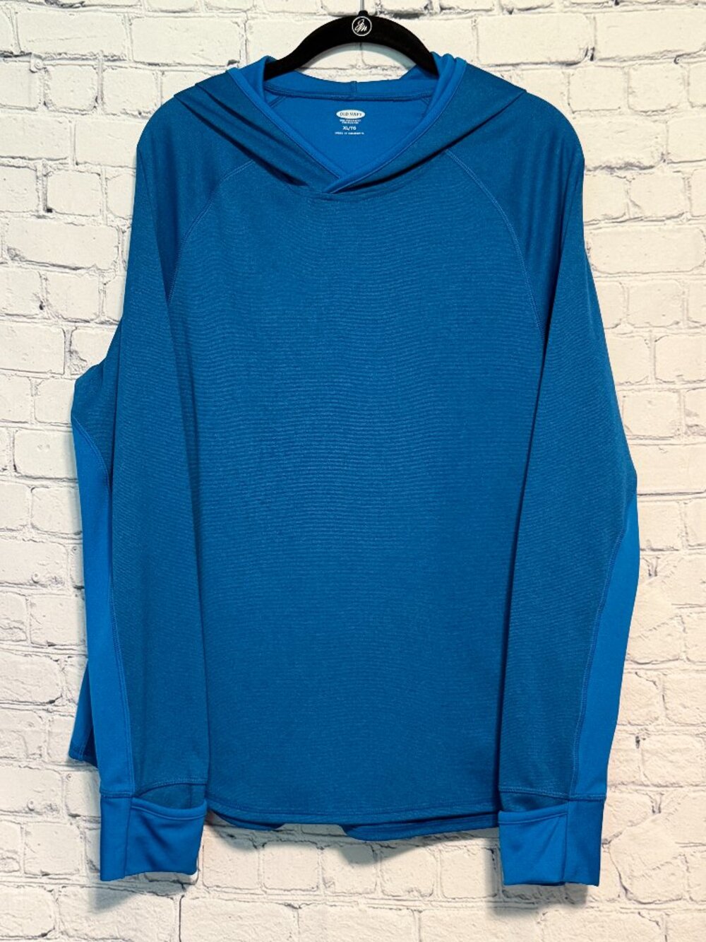 Old Navy Women's Athletic Top Size XL Blue Long Sleeve Thumb Holes
